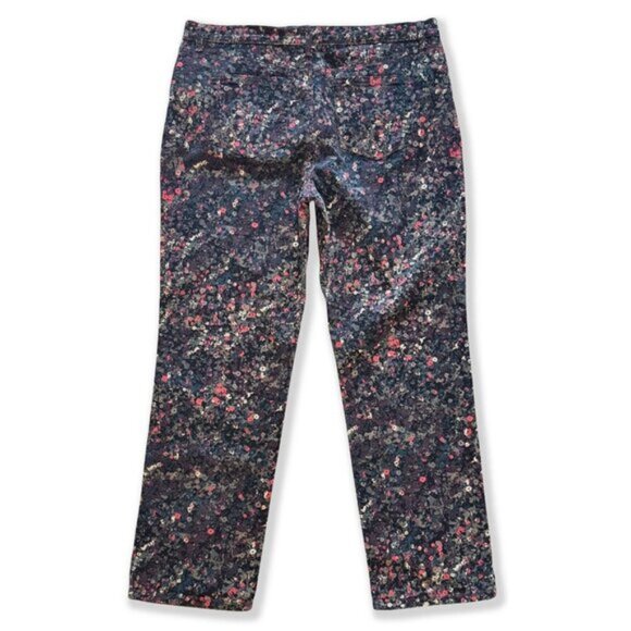 Gloria Vanderbilt Amanda Floral Stretch Jeans Women’s Size 16 Green Purple Denim - Picture 4 of 7